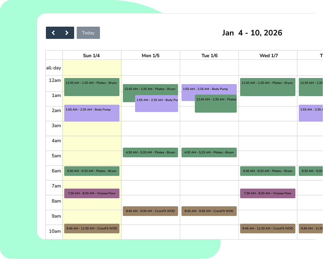 Class Scheduling Calendar